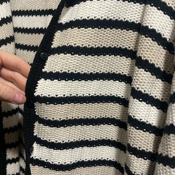 VINTAGE DANIELLE MARTIN STRIPED BOXY KNIT CARDIGAN SWEATER - Picture 5 of 7